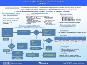NPPTL NIOSH Respirator Certification Program Jeff Peterson