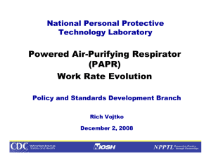 Powered Air-Purifying Respirator (PAPR) Work Rate Evolution National Personal Protective