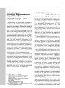 Nanocrystalline MgAl O : Measurement of Thermodynamic Properties