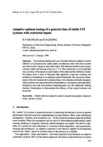 Adaptive optimal tuning of a general class of stable LTI