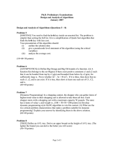 Ph.D. Preliminary Examinations Design and Analysis of Algorithms January 2007