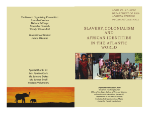 SLAVERY,COLONIALISM AND