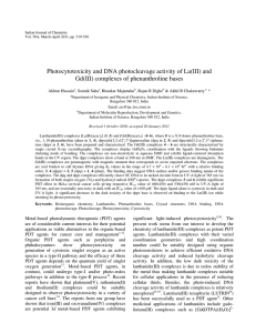 Photocytotoxicity and DNA photocleavage activity of La(III) and