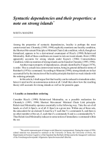 Syntactic dependencies and their properties: a note on strong islands *