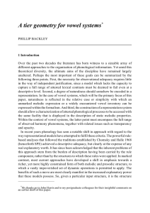 A tier geometry for vowel systems *