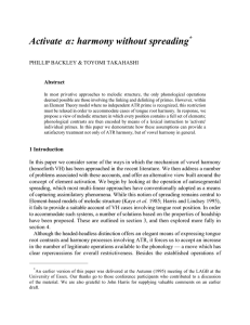 Activate : harmony without spreading &#34; *