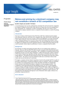Below-cost pricing by a dominant company may
