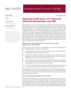 Mortgage Banking &amp; Consumer Credit Alert Unlawful Discrimination says FRB