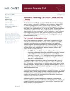 Insurance Coverage Alert Insurance Recovery For Dubai Credit Default Losses