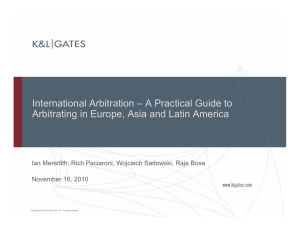 International Arbitration – A Practical Guide to November 16, 2010