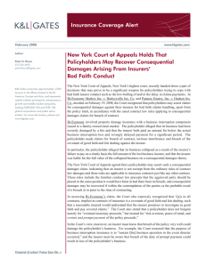 Insurance Coverage Alert New York Court of Appeals Holds That