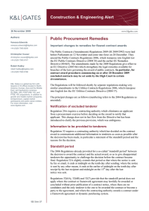 Construction &amp; Engineering Alert Public Procurement Remedies