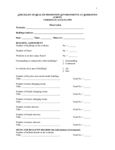 1 CHECKLIST OF HEALTH PROMOTION ENVIRONMENTS AT WORKSITES (CHEW) VERSION:25 AUGUST,1995