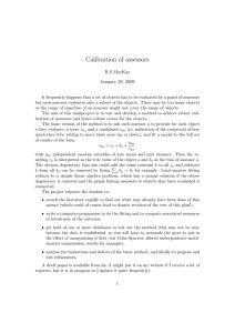 Calibration of assessors R.S.MacKay January 29, 2009