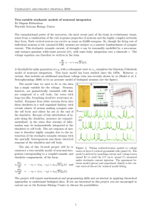 Complexity mini-project proposal 2009 Two-variable stochastic models of neuronal integration