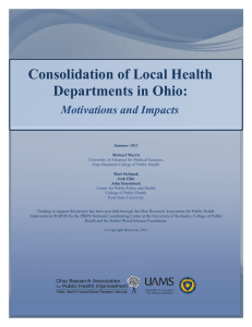 Consolidation of Local Health Departments in Ohio: Motivations and Impacts