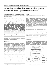 Achieving sustainable transportation system for Indian cities – problems and issues