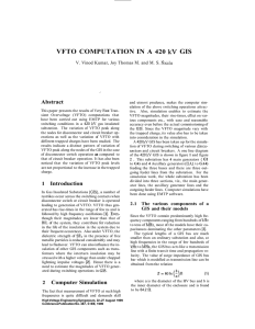 VFTO  COMPUTATION IN  A kV GIS 420 Abstract