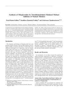 Synthesis of Thioglycosides by Tetrathiomolybdate-Mediated Michael Additions of Masked Thiolates