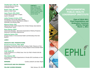 ENVIRONMENTAL PUBLIC HEALTH LEADERSHIP INSTITUTE