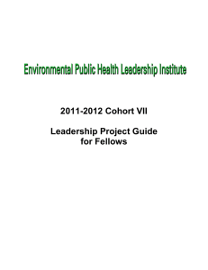 2011-2012 Cohort VII Leadership Project Guide for Fellows