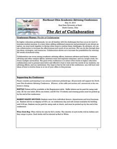 The Art of Collaboration Northeast Ohio Academic Advising Conference Conference Theme: