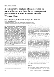 A comparative analysis of regeneration in plantations in Uttara Kannada district,