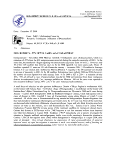Date:  December 17, 2004 Research, Training and Eradication of Dracunculiasis