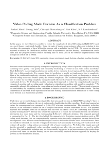 Video Coding Mode Decision As a Classification Problem