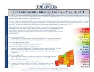 105 Collaborative Ideas by County—May 31, 2011