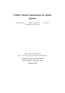 Conflict-Tolerant Specifications for Hybrid Systems IISc-CSA-TR-2010-6