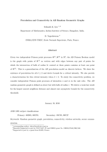 Percolation and Connectivity in AB Random Geometric Graphs Srikanth K. Iyer
