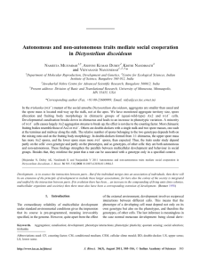 Autonomous and non-autonomous traits mediate social cooperation in Dictyostelium discoideum N