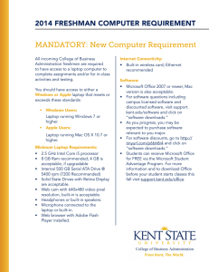 MANDATORY: New Computer Requirement 2014 FRESHMAN COMPUTER REQUIREMENT