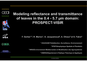 Modeling reflectance and transmittance PROSPECT-VISIR F. Gerber