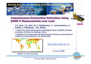 Instantaneous Emissivities Estimation Using AMSR - E Measurements over Land