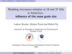 Modeling microwave emission at 19 and 37 GHz in Antarctica :