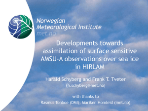 Developments towards assimilation of surface sensitive AMSU-A observations over sea ice in HIRLAM
