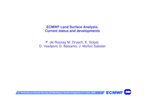 ECMWF ECMWF Land Surface Analysis: Current status and developments