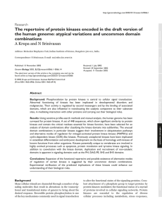 The repertoire of protein kinases encoded in the draft version... the human genome: atypical variations and uncommon domain
