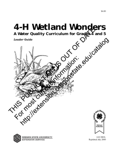 4-H Wetland Wonders DATE. OF OUT