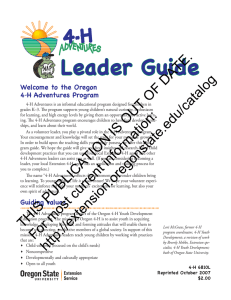 Leader Guide DATE. OF Welcome to the Oregon