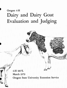 Dairy and Dairy Goat Evaluation and Judging Oregon 4-H 4-H 1017L