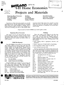 Economics -- Projects and Materials .