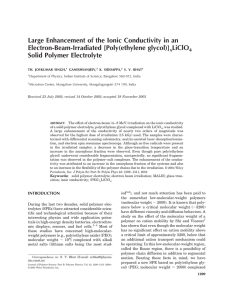 Large Enhancement of the Ionic Conductivity in an Electron-Beam-Irradiated [Poly(ethylene glycol)] LiClO