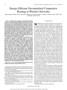 Energy-Efficient Decentralized Cooperative Routing in Wireless Networks , Member, IEEE , Fellow, IEEE