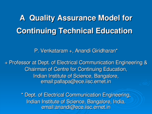   A  Quality Assurance Model for  Continuing Technical Education