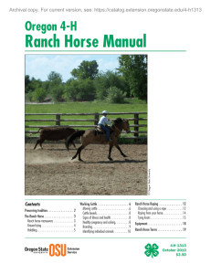 Ranch Horse Manual Oregon 4-H Contents Archival copy. For current version, see: