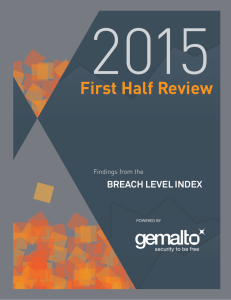 2015 First Half Review BREACH LEVEL INDEX Findings from the
