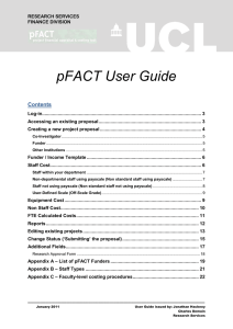 pFACT User Guide  Contents
